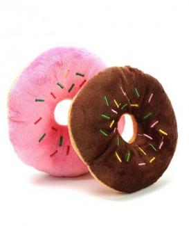 Squeaky Donut Dog Plush Toy